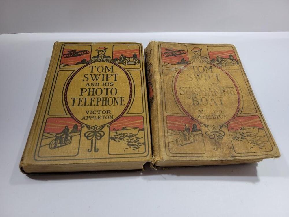 Vintage Tom Swift Lot Of (2) Photo Telephone Submarine Boat Appleton HC USA Book